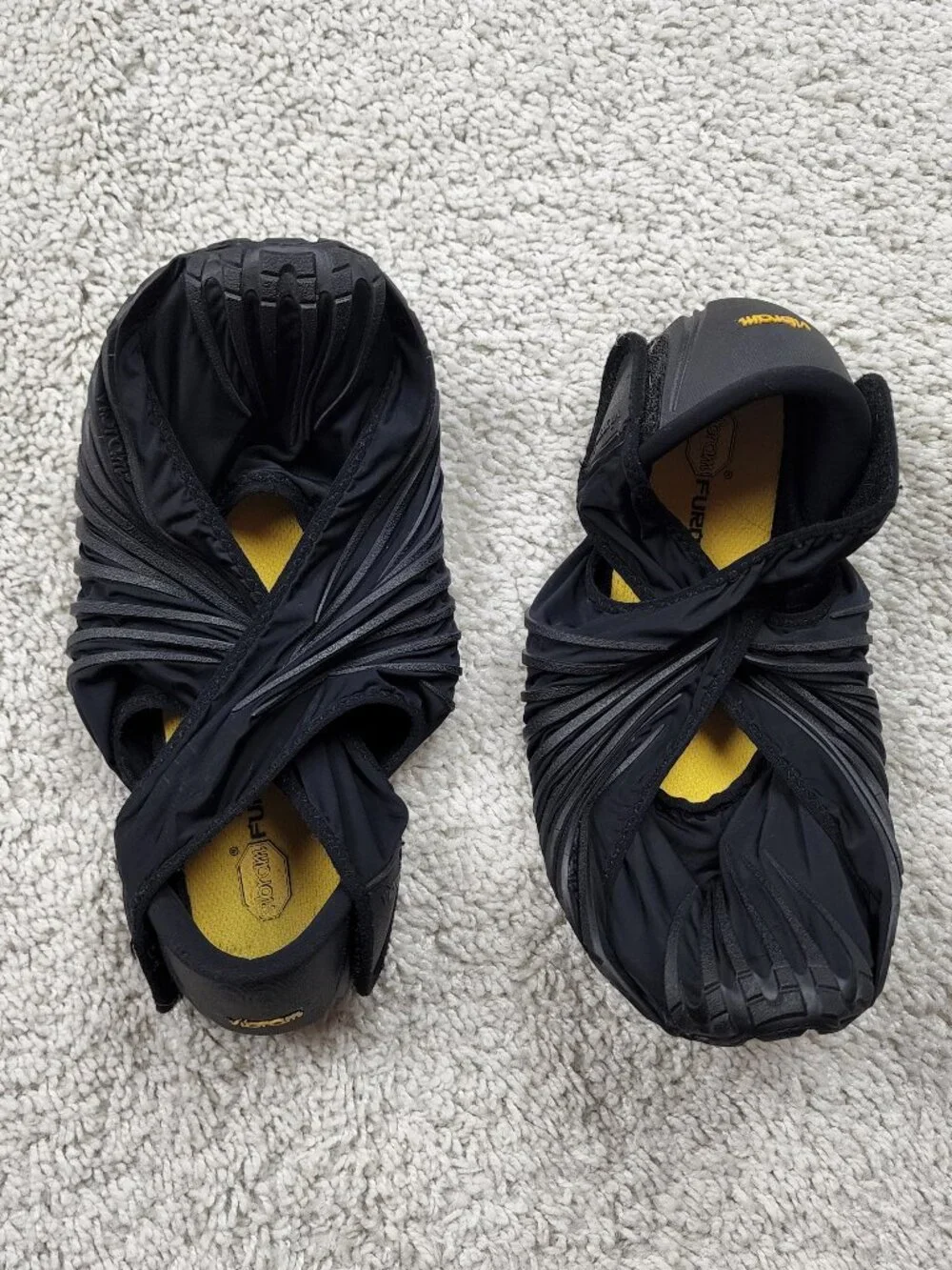 Furoshiki Wrapping Vibram Sole Size 44-45 10-11 XL Black Mens Running Yoga Wrap